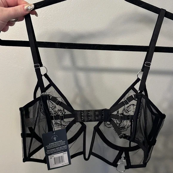 Thistle and Spire Black Sheer Bra - Picture 4 of 4